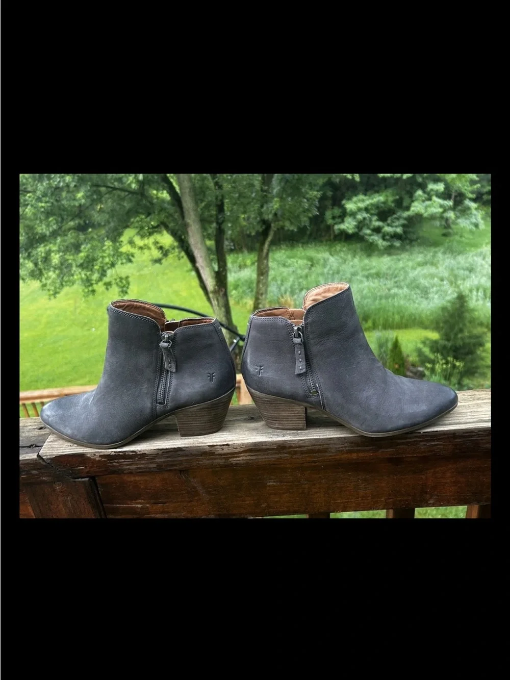 Women’s Frye Leather Western Ankle Boots Pointed Toe Inside Zip Size 8.5 M